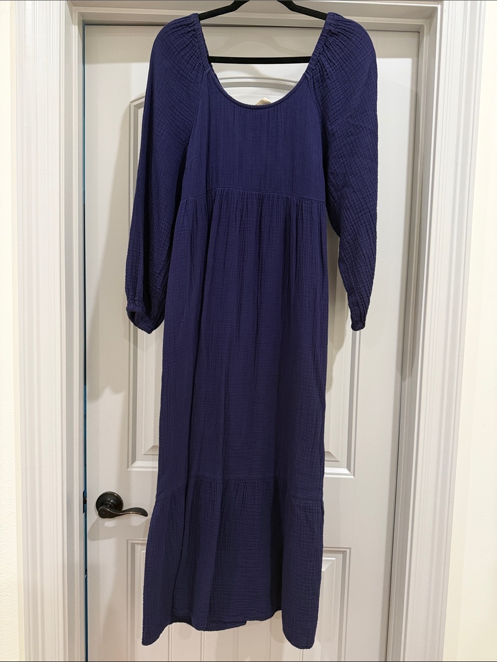 Universal Thread Deep Purple Maxi Scoop-Neck Tiered Dress